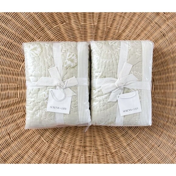 NEW Serena & Lily Fairhope King Shams (Set of 2)-Pistachio